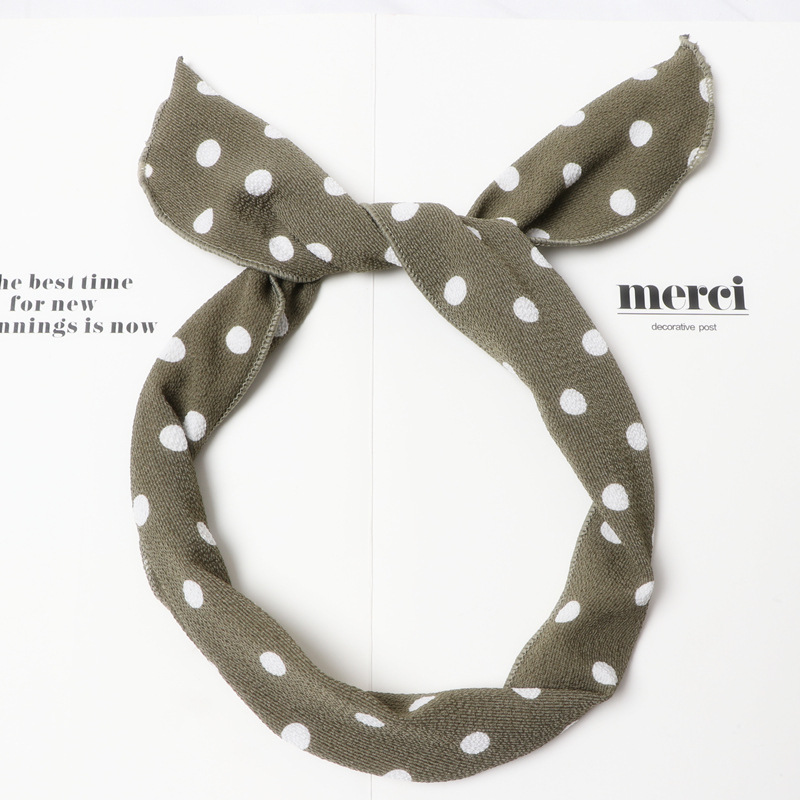 5 army green and white polka dots