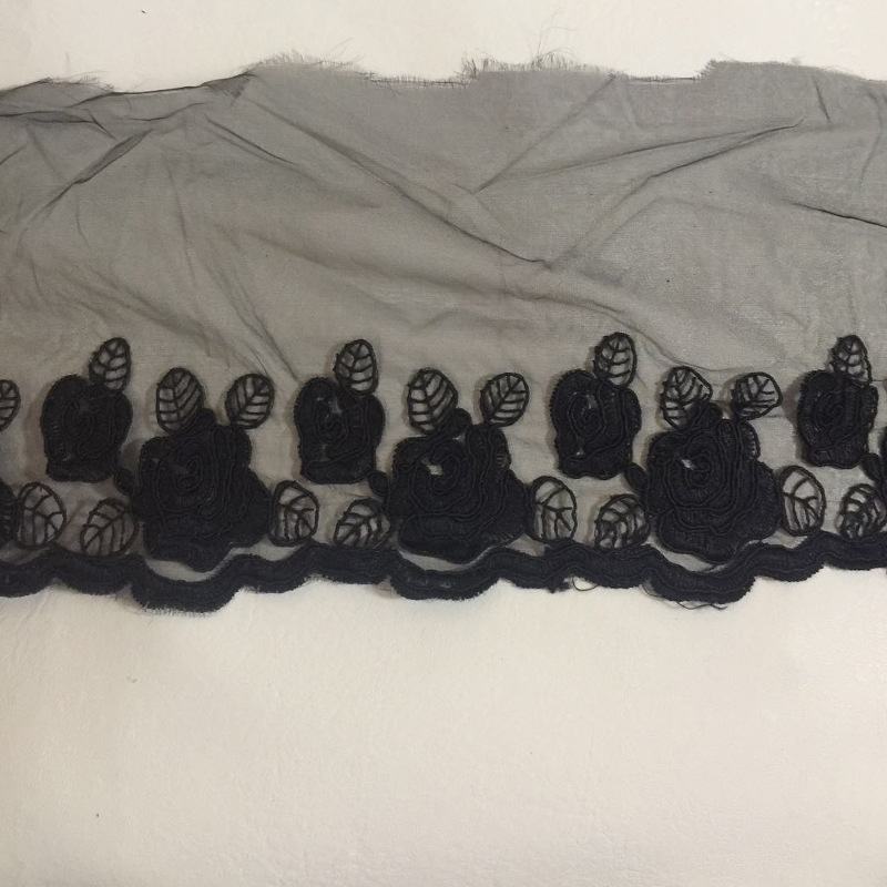 黑白色涤光水溶条码 婚纱欧根纱服装辅料 diy手工饰品 帽子饰品