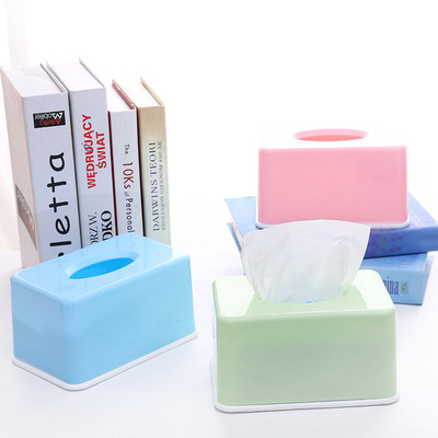 塑料抽紙盒 家用衛生紙收納盒 糖果色方形衛生間抽紙盒批發