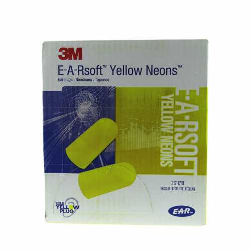 3M 312-1250 Fluorescent Yellow Wireless Bullet Sleep Study Work Use Sound Insulation Noise Reduction Earplugs