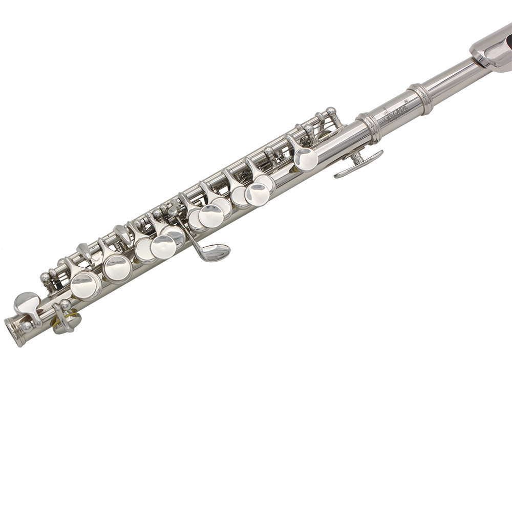 SLADE银色C调16孔短笛白铜管体加E键初学考级西洋乐器笛子批发详情4