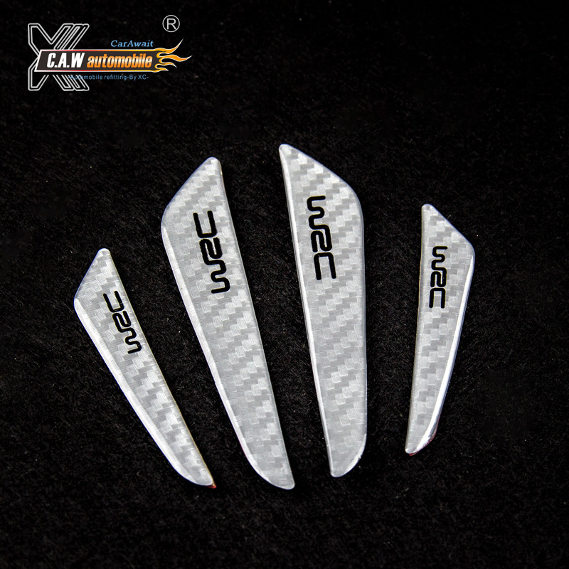WRC carbon fiber door anti-collision rubber strip anti-scratch strip anti-scratch strip practical 4-piece anti-collision sticker