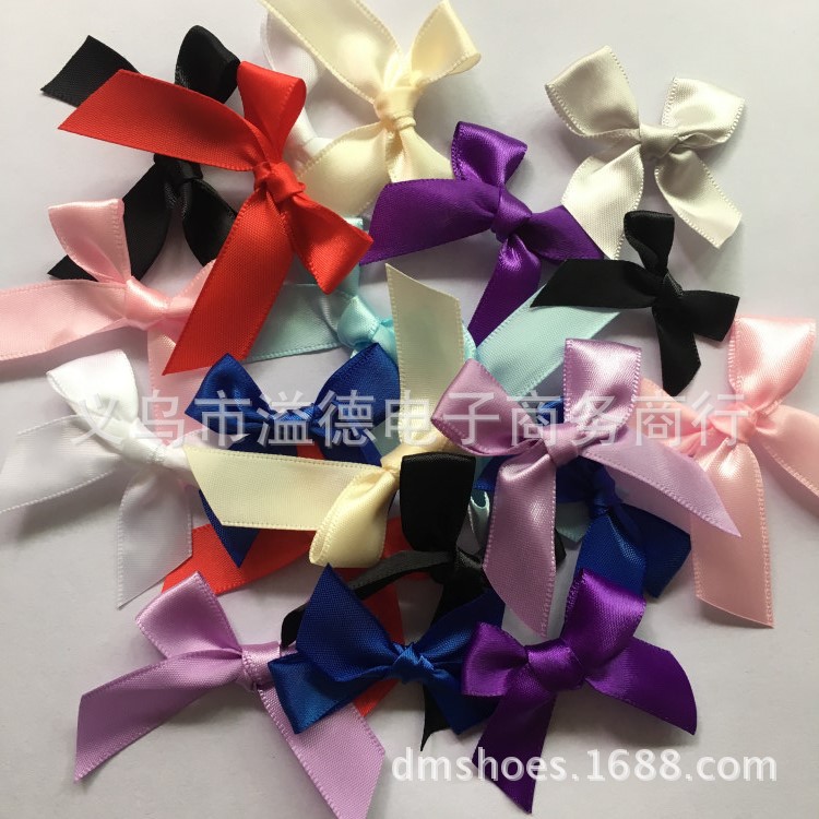 DIY辅料配饰 1.5cm手工打丝带花礼品配件小花 头饰蝴蝶结缎带花朵|ru