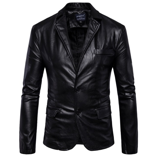 Spring and autumn new men’s leather clothes British men’s locomotive leather clothes