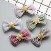 Children's classic hairgrip with bow, summer hair accessory, European style