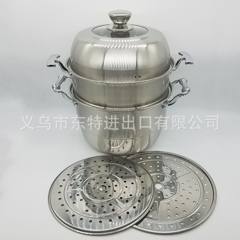 Factory direct sales of stainless steel steamers, combination LIDS, double-bottom steamers, composite steel multi-purpose steamers, high-end gift POTS detail image 10