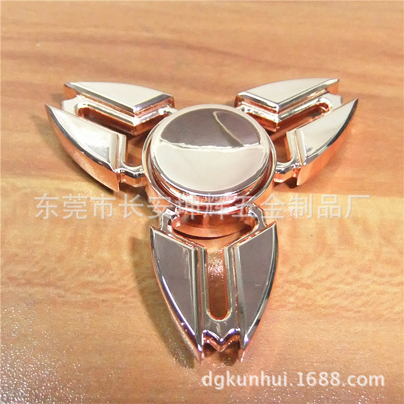 彩色三叶螃蟹指尖陀螺 锌合金指尖陀螺 减压玩具手指指尖陀螺批发