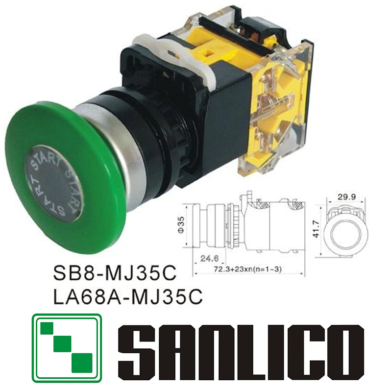 塑料紧急停止自返复位蘑菇头LA68A SB8 LA38-MJ35C按钮开关
