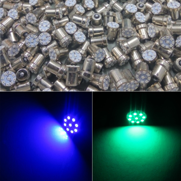 摩托车电动车改装灯饰转向灯方向灯LED9头灯转向灯灯泡单脚灯泡|ms