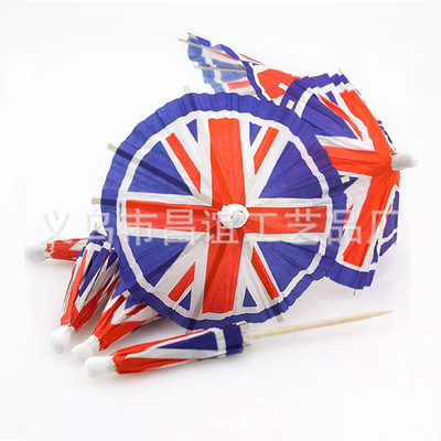 廠家批發 雞尾酒派對木質小雨傘紙簽 工藝水果傘簽果叉