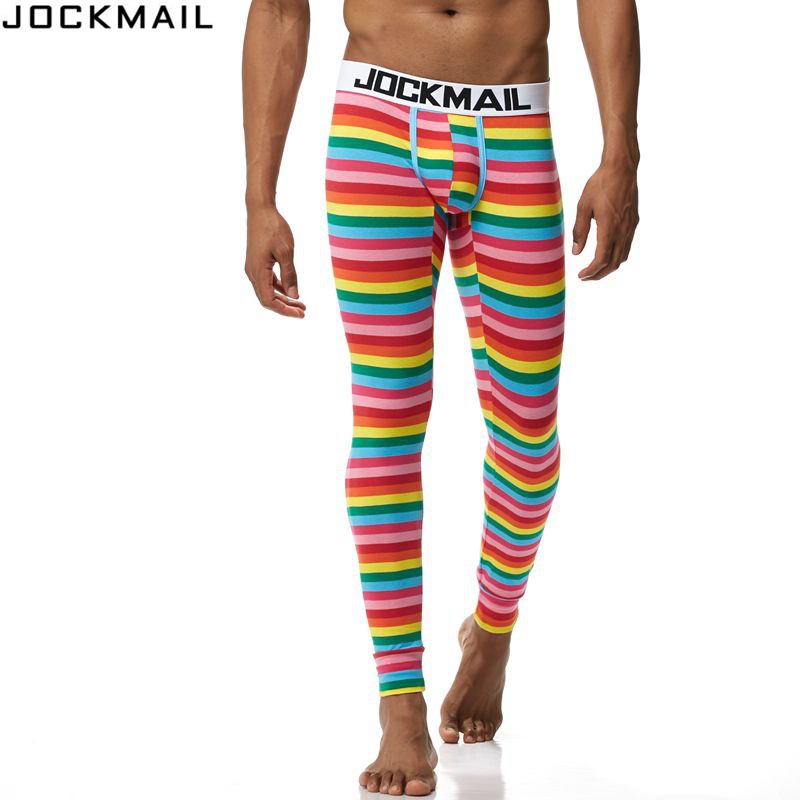 Pantalones calientes transfronterizos de los Hombres Calientes de JOCKMAIL delgados pantalones de algodón puro rayas U diseño convexo pantalones largos al por mayor JM1106