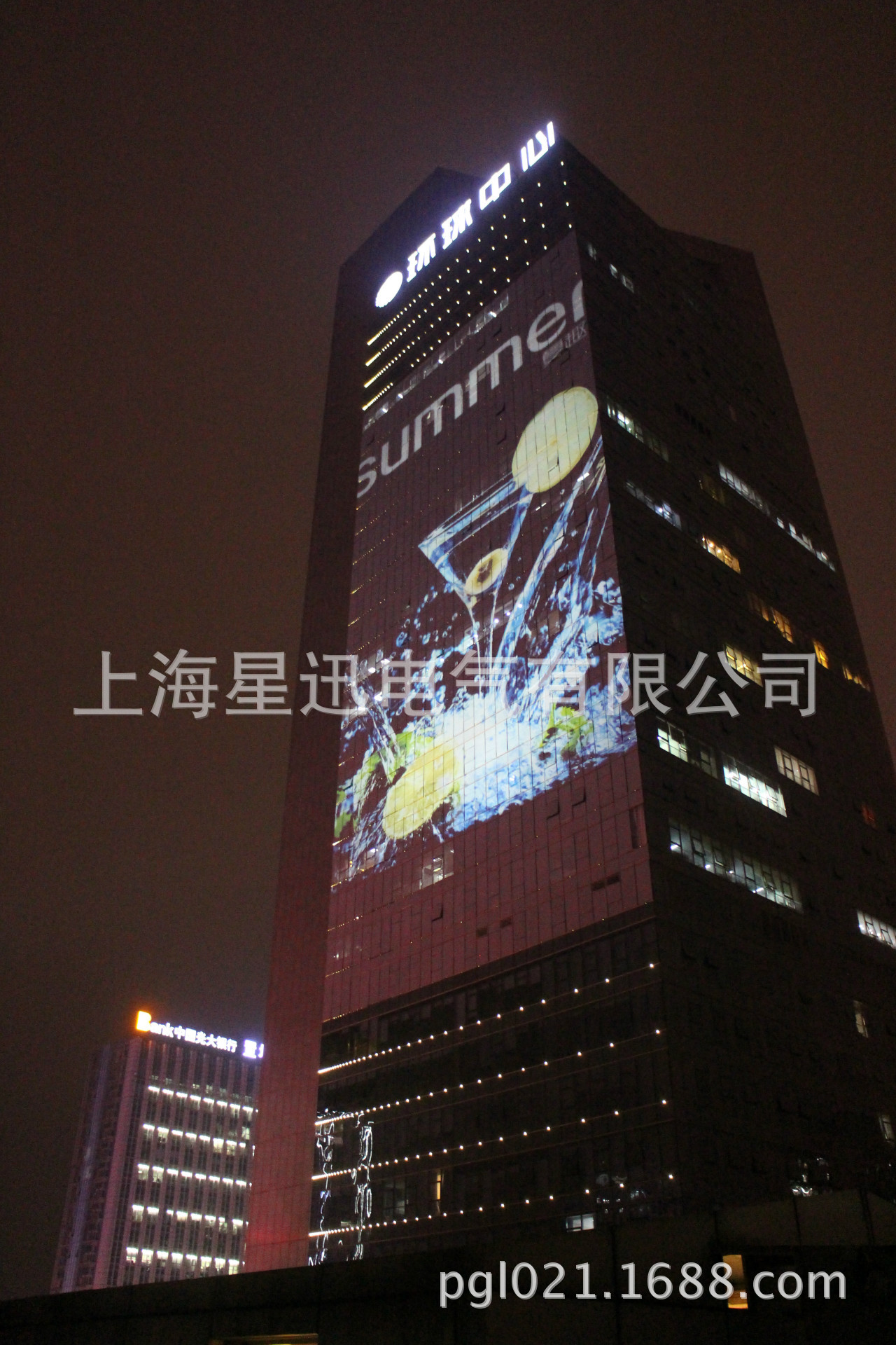 SH大楼外墙广告投影灯_户外广告投影灯价格_楼体广告投影厂家