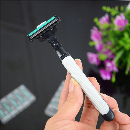 Jianghu street stall supply men's manual razor blades double-layer razor 1 blade holder 10 blades set