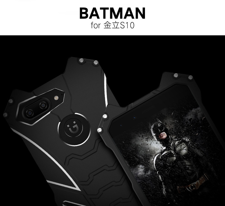 R-Just Batman Shockproof Aluminum Shell Metal Case with Custom Stent for Gionee S10