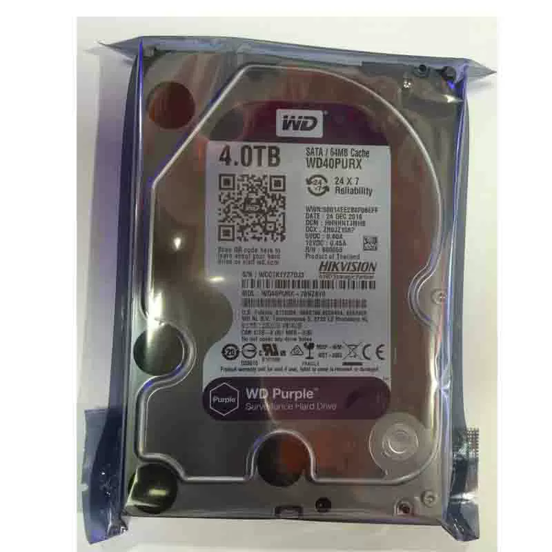 Специальный жесткий диск для видеонаблюдения Hikvision Purple Disk 4000GWD40PURX Western Digital 4TB digital