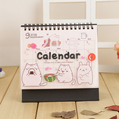 廠家批發 2018創意可愛台曆 壹本可定制廣告日曆 記事辦公台曆等