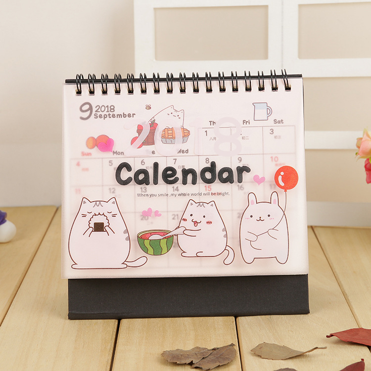 廠家批發 2018創意可愛台曆 壹本可定制廣告日曆 記事辦公台曆等