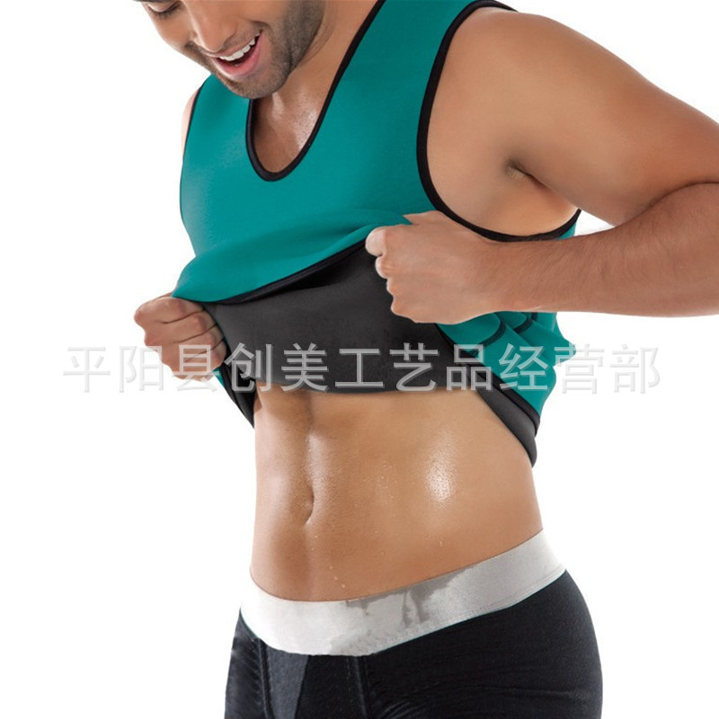 Hombres de neopreno shapewear apretado vientre superior chaleco corsé cuerpo conformación ropa interior