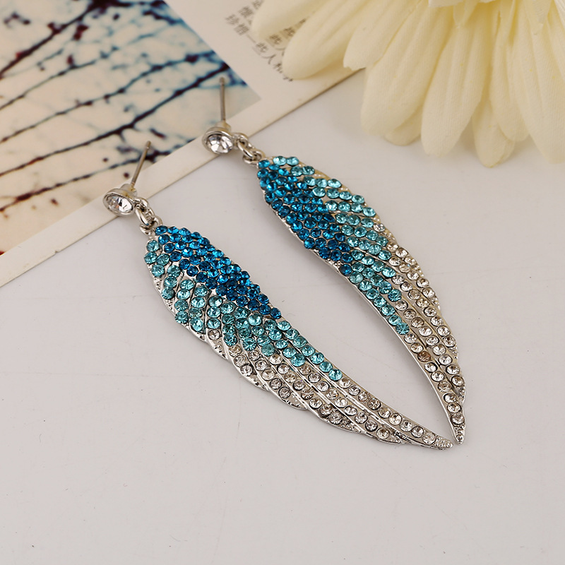 Retro Lady Novelty Wings Plating Alloy Artificial Gemstones Earrings display picture 5