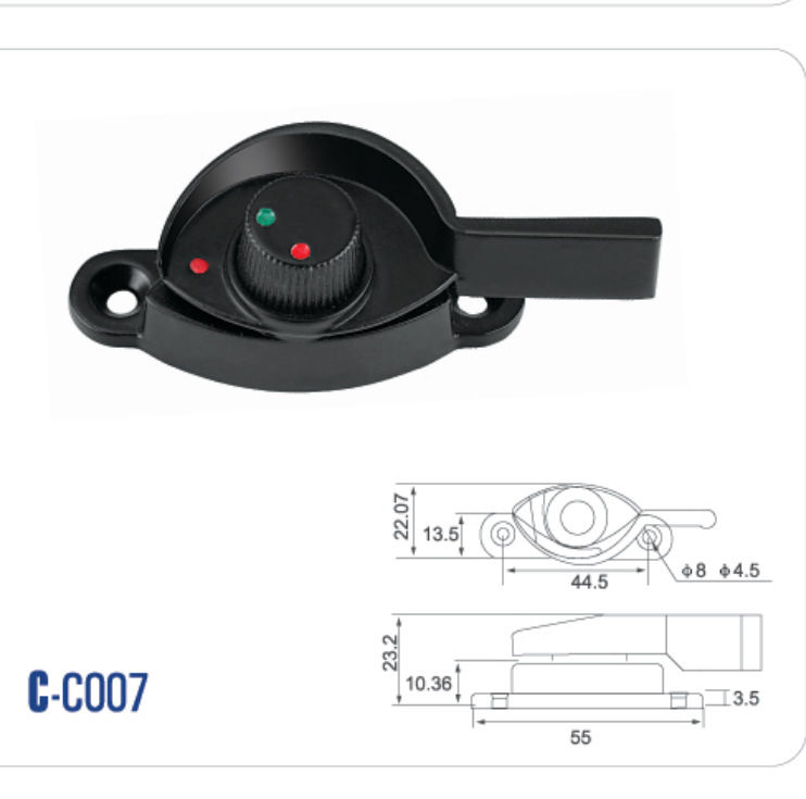 Venta directa de fábrica de bloqueo del sur de China capitán aleación de aluminio puerta corredera media luna cerradura ventana corredera gancho cerradura escaparate cerradura