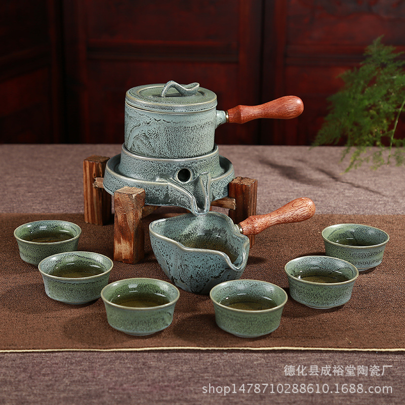 Retro automatic ceramic tea set