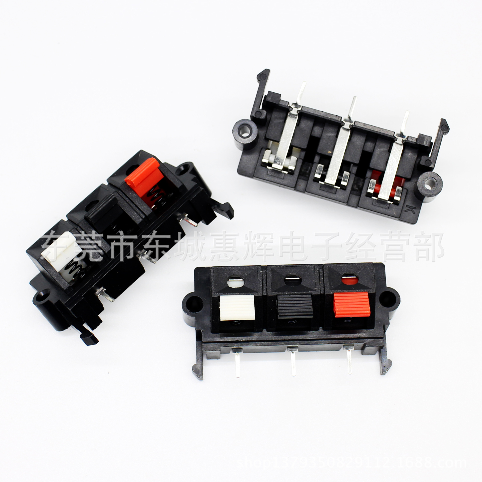 厂家直销3位弹簧接线柱音响插座三位音响老化线夹WP外接线夹LED接