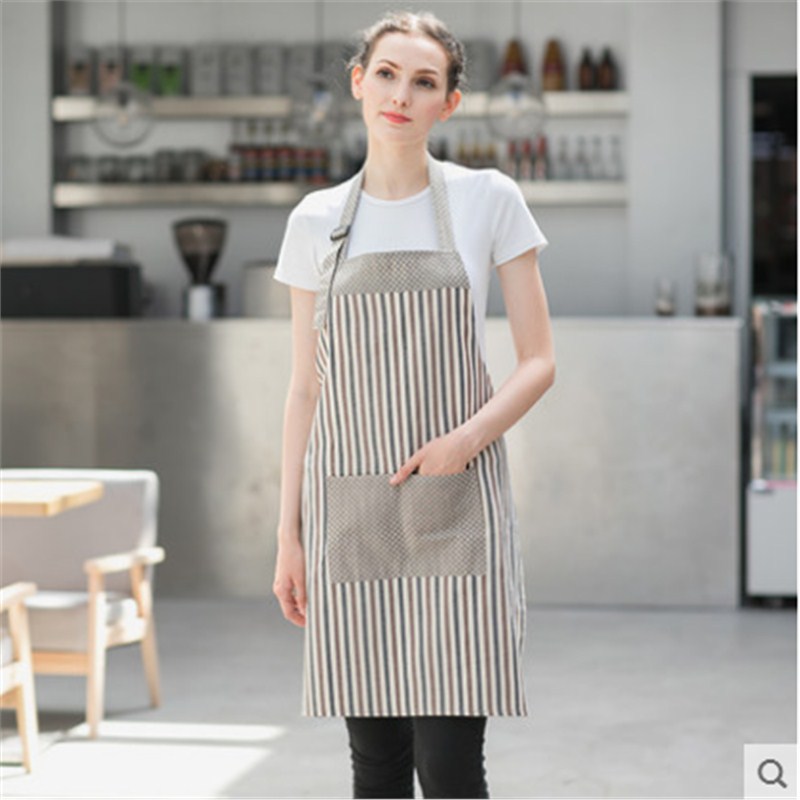 Liquidación de moda delantal cocina logotipo personalizado a prueba de aceite salón de uñas flores supermercado damas pintura monos