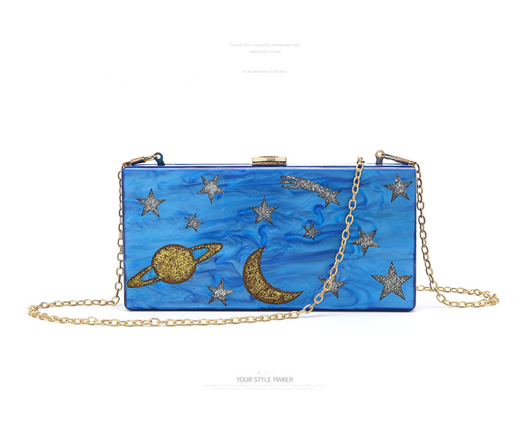 Women's Medium Arylic Star Moon Vintage Style Lock Clasp Square Bag display picture 4