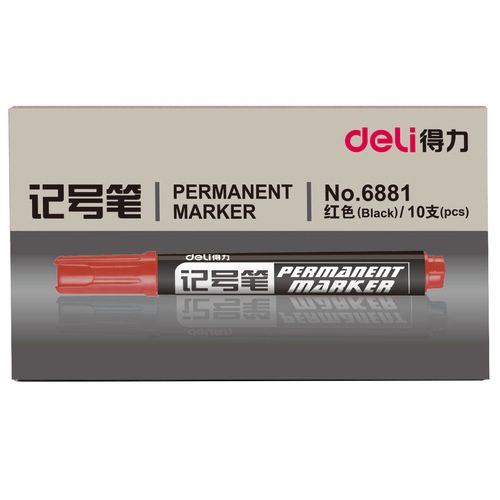Deli 6881 marker pen 10 pack oily marker pen disc pen marker pen large head express marker pen wholesale