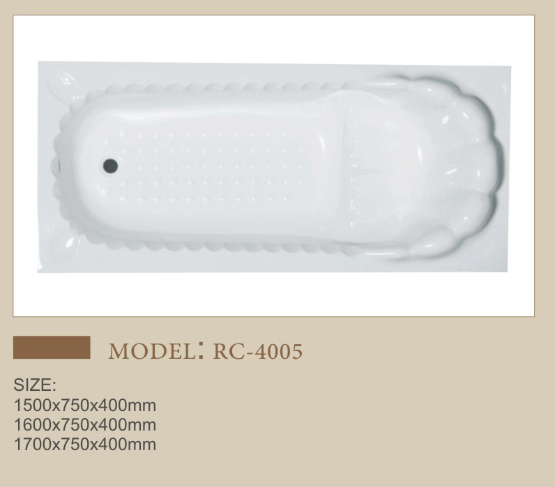 Rongchen bathroom factory wholesale direct sales embedded bathtub acrylic bathtub hotel project 50 foreign trade export