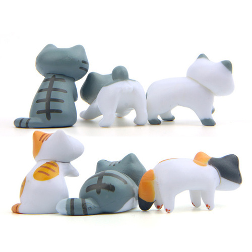 6 Japanese cat and cat backyard hand-made DIY small fresh and versatile gardening micro-landscape succulent landscaping dolls