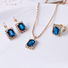 High-end crystal, set, necklace and earrings, ring, wedding dress, jewelry, accessory, 3 piece set, wholesale