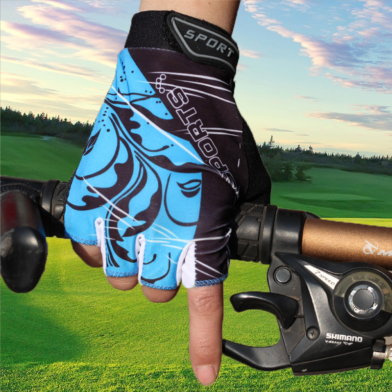 骑行半指手套防滑减震冰丝防晒健身开车夏季护手运动户外野营军迷