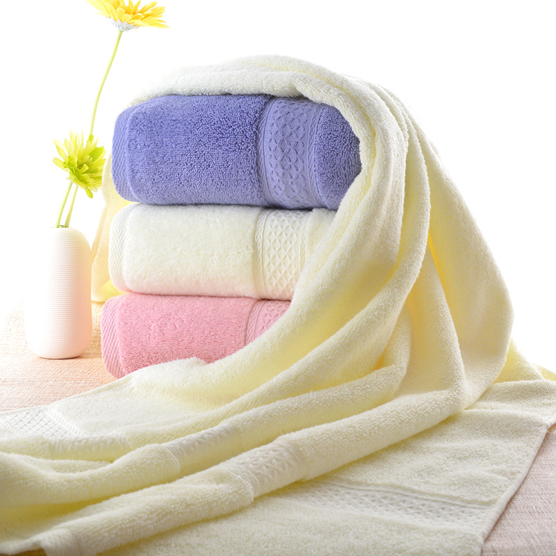 Factory wholesale pure cotton Plain colour Solid Bath towel Advertising gifts adult thickening Bath towel