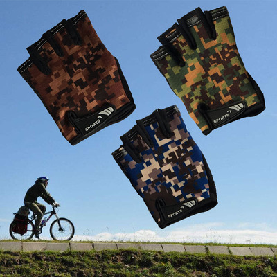 春夏薄款防滑露指男女骑车半指户外登山防晒骑行健身运动手套|ms