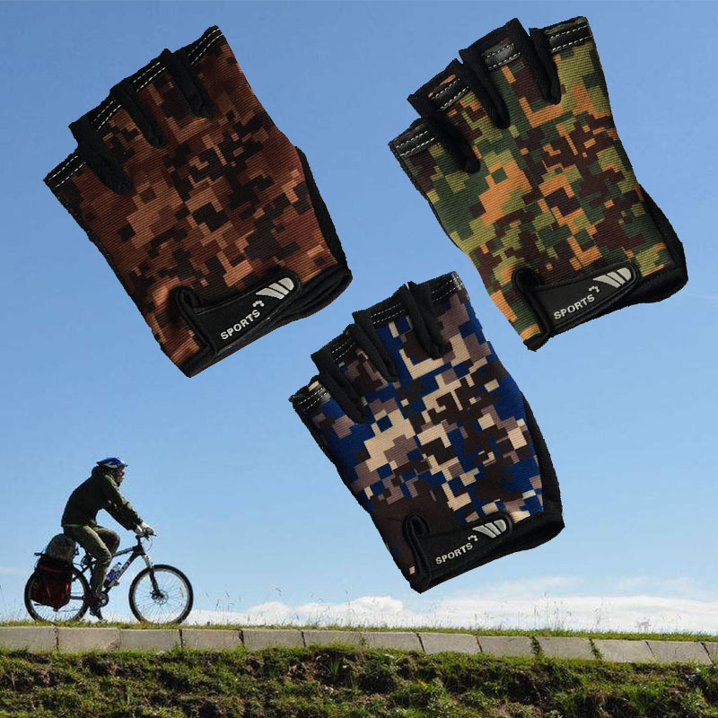 春夏薄款防滑露指男女骑车半指户外登山防晒骑行健身运动手套|ms