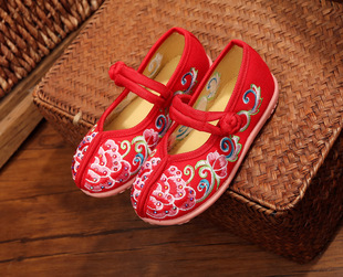 Old Beijing women's Tang suit shoes new children's cloth shoes ethnic style embroidered shoes children's shoes