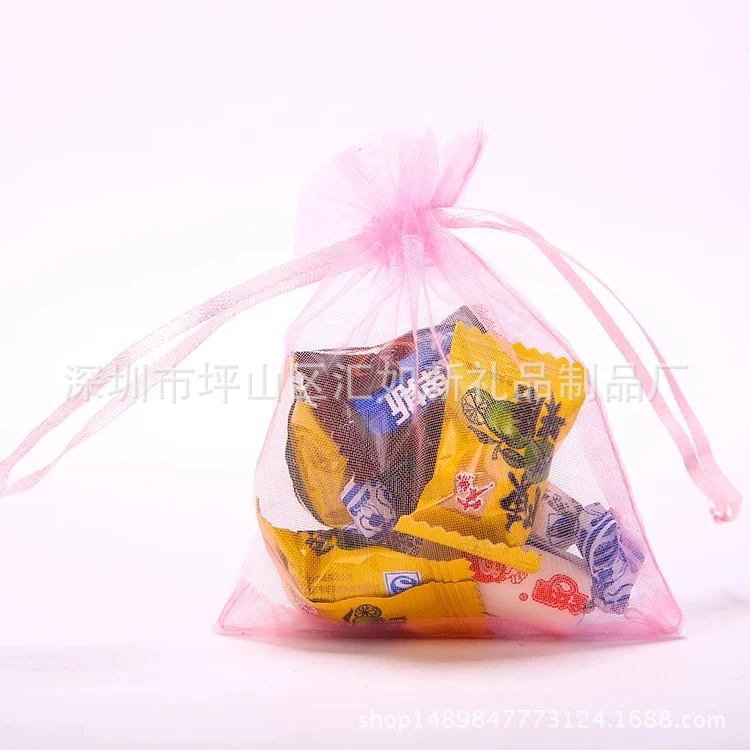 13*18 розовый/сумка из органзы/подарочный марлевый мешок/марлевый мешок прозрачный марлевый мешок марлевый мешок на шнурке жемчужный марлевый мешок