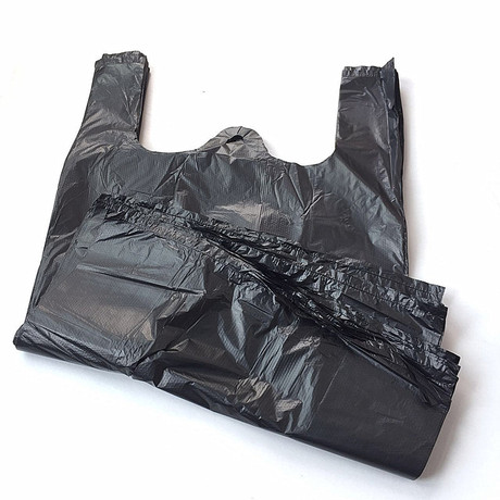 Đen nhựa túi rác vest bán buôn túi rác hộ gia đình với Office 33 * 52cm Túi đựng rác