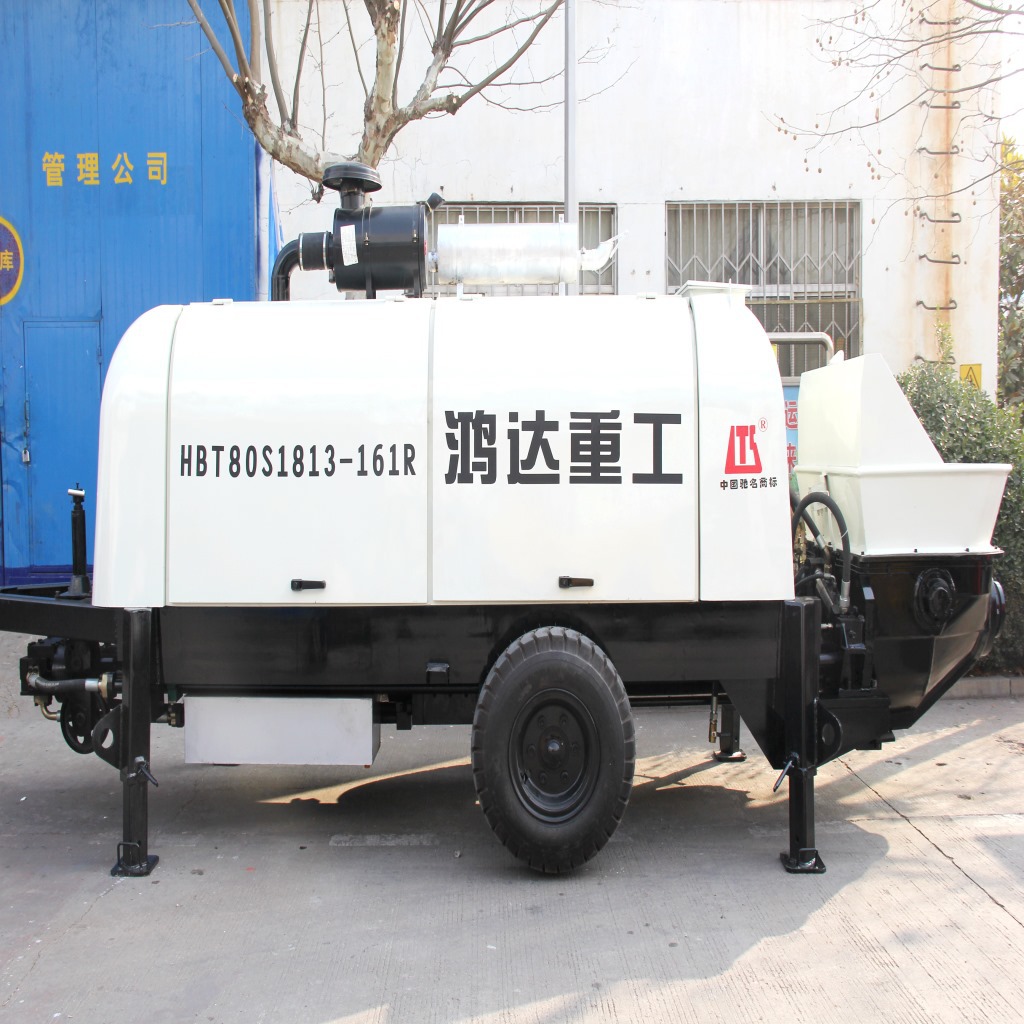 供应柴油动力混凝土拖泵水泥地泵砼拖式泵，山东鸿达出品(图)