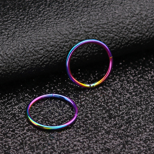 Factory direct sales European and American punk titanium steel earrings nose ring multi-purpose ring stainless steel closed ring women's earrings piercing jewelry