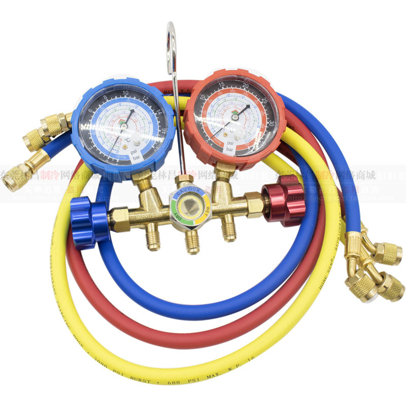 鸿森HS-536C 空调雪种表组管高低压双表 冷媒表组 加氟表组