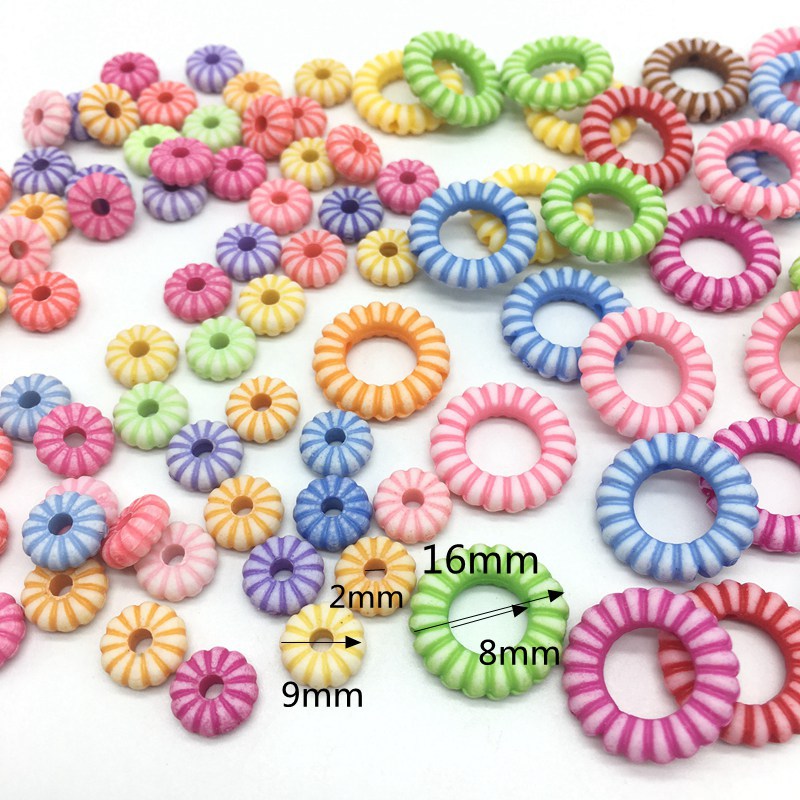 Wholesale of plastic washed striped circle beads, children's toys, beaded bracelets, necklaces and loose beads detail image 7