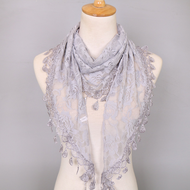 Sweet Rose Blending Lace Chiffon Scarves display picture 4