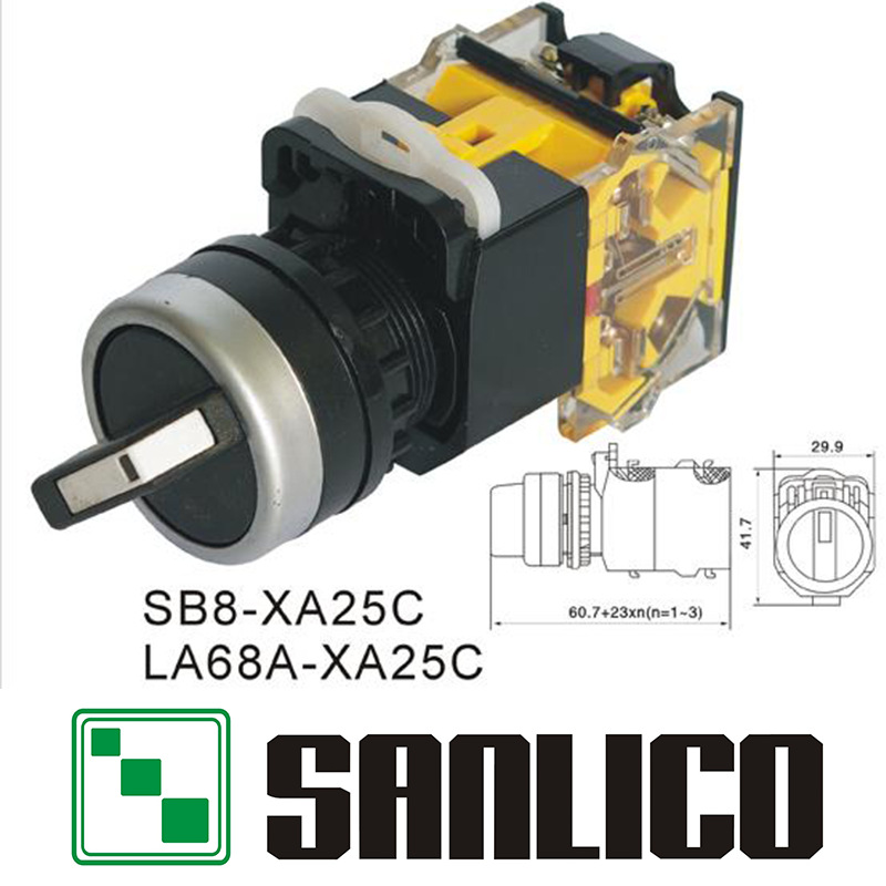 乐清三力塑料选择转换旋转LA68A SB8 LA38-XA25C按钮开关