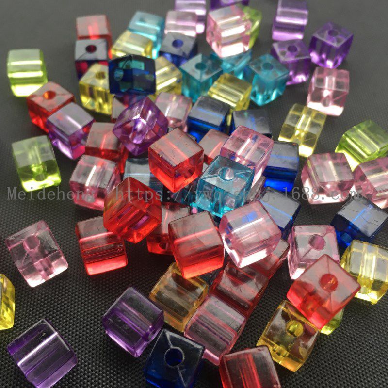 Yiwu Meideheng 7mm transparent acrylic square beads DIY handcrafted accessories diamond decoration materials detail image 4