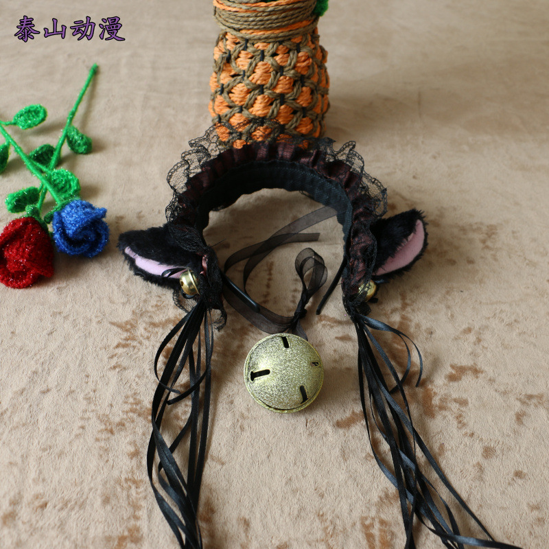 代发发饰表演道具cos动漫猫娘配件女仆发带饰品铃铛猫耳朵发箍萌|ru