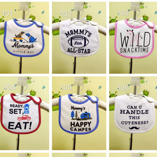 Eating Baby Print Sweat Towel Children's Bib Bib Baby Sweat Cloth 101-117 Embroidered Maternal and Child Supplies