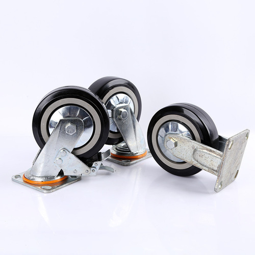 Factory direct sales 4 inches 5 inches 6 inches 8 inches polyurethane wheel brake wheel trolley caster universal wheel silent and wear-resistant