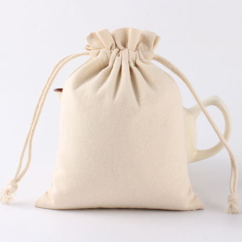 Small cloth canvas bag for storing five grains, dustproof, drawstring closure, red dates and walnuts storage bag with logo printed